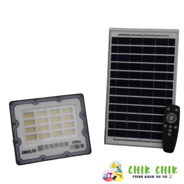 Вуличний ліхтар на стовп із сонячною панеллю 200 W JX 007