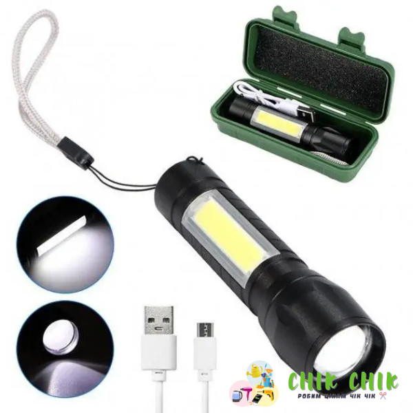 Ліхтарик ручний BL 511 COB usb micro charge