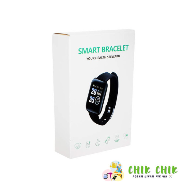 Розумний фітнес-браслет Smart Band 116 Plus смарт-годинник з тонометром (Без заміни браку!)