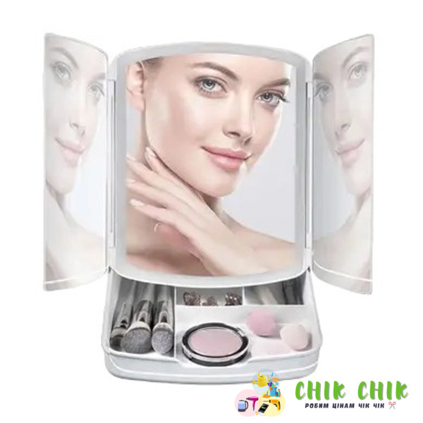 Настільне квадратне дзеркало з підсвіткою Led Mirror my fold away