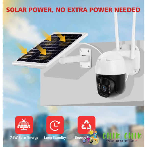 Камера видеонаблюдения  tp8 v380 pro solar wifi with battery