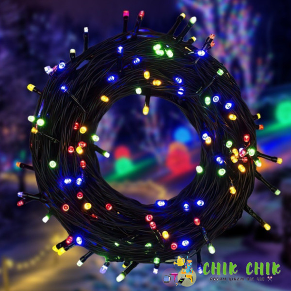 Xmas гірлянда LED 100L 3.3 Line M-2 MULTI 10 м вулична + з'єднання