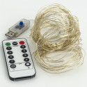 Гірлянда мідний дріт 10 м на USB + пульт (Білий)