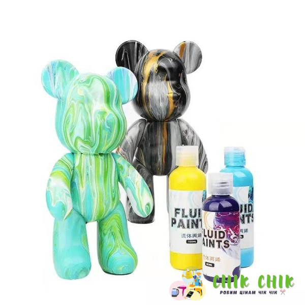 Ведмедик для творчості з фарбами (3 шт.) Fluid bear AND HA-138