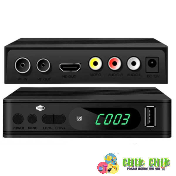 Тюнер DVB-T2 0967 з підтримкою wi-fi адаптера 5-12v з екраном