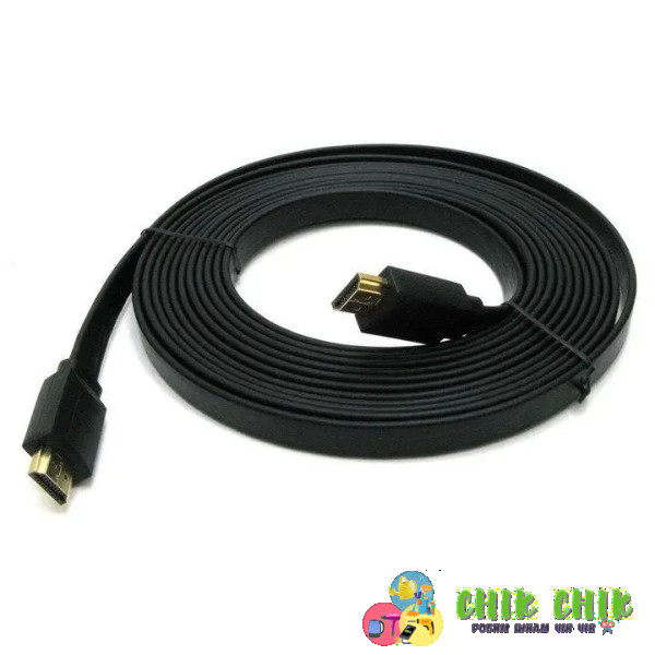 Кабель HDMI-HDMI 1.4V 5m Flat black (плоский)
