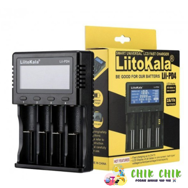 Універсальний зарядний пристрій LiitoKala Lii PD4 АА, ААА, 18650, 26650, 21700 Li-Ion з LCD