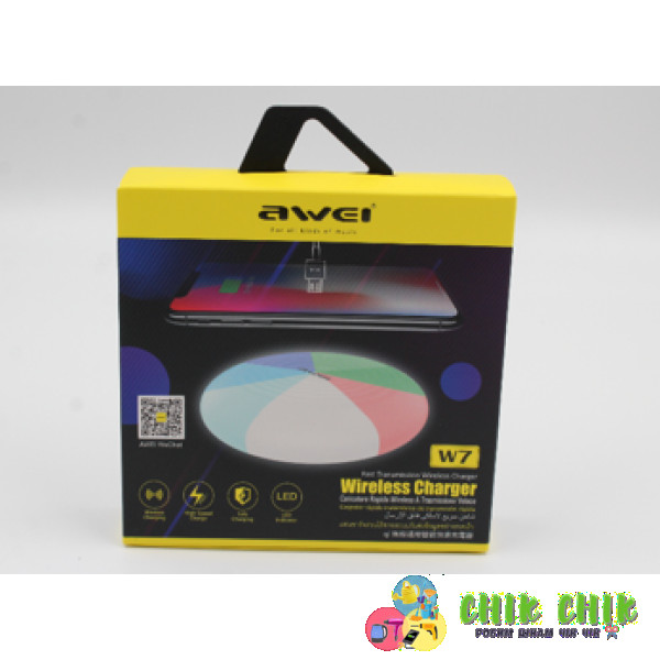 Бездротова зарядка з підсвіткою 7 кольорів 10 W 7 COLOR AWEI W7 + WIRELESS CHARGE