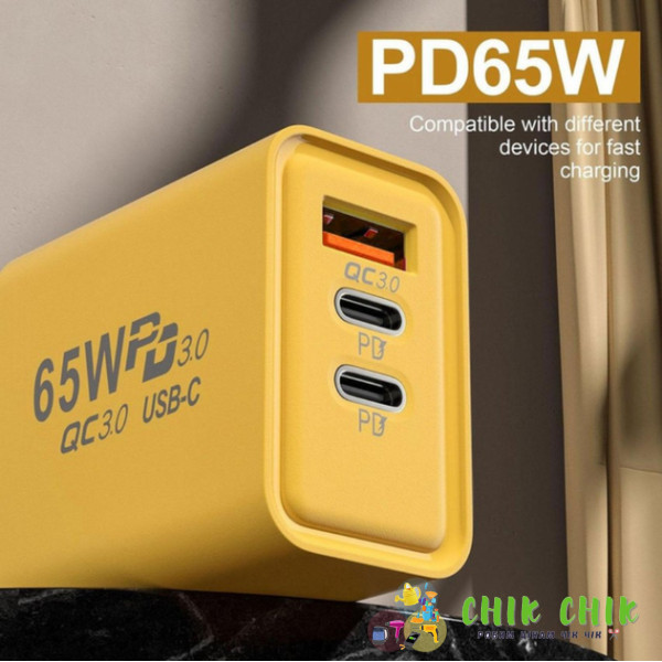 Адаптер для заряджання USB і 2 TYPE C 65W