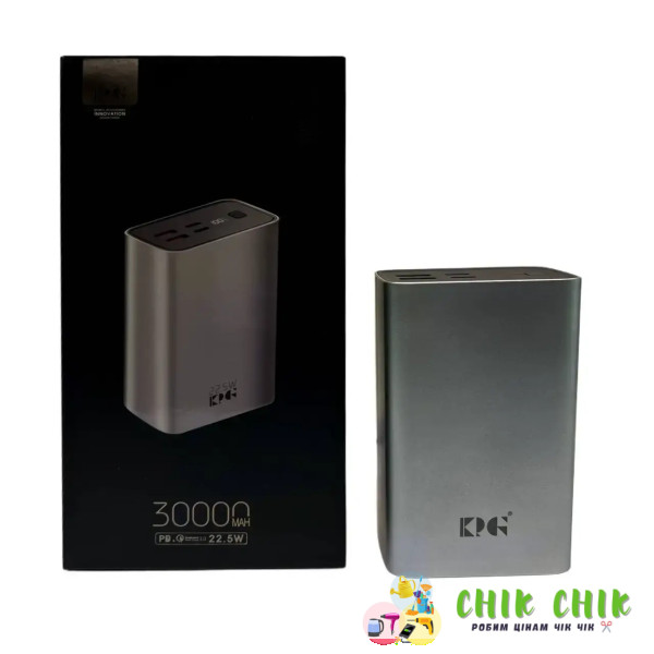 Зовнішній акумулятор Power Bank 30000 мА·год 22.5 Вт KP KPG-312