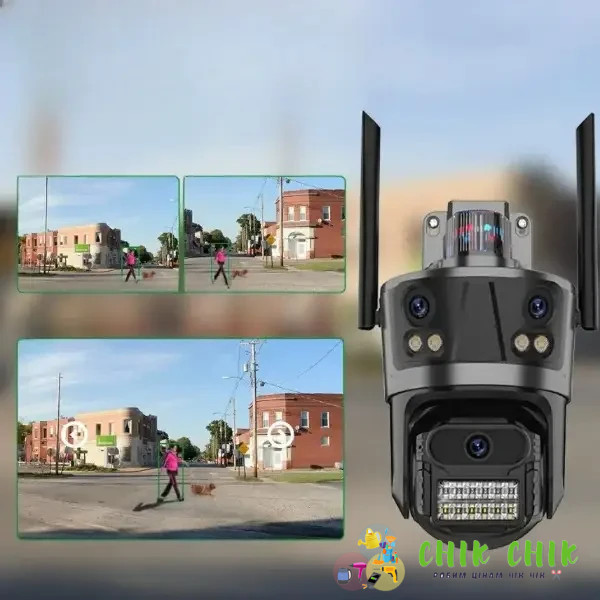 Потрійна IP-камера Rotation P12, Wifi, 12mp (4mp+4mp+4mp), сигналізація