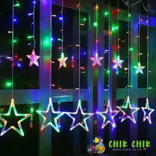 Xmas гірлянда STAR CURTAIN 12M MULTI Зірки Мультиколірні 3M*80CM*50CM