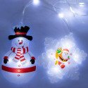 Xmas Гірлянда Штора Фігурки 3D сніговика та сніжинки 3m*70cm 95L Білий W