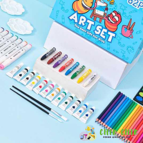 Кольорові олівці для малювання (Синій) Art Set, 82pc