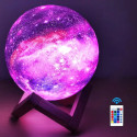 3D Moon Lamp нічник Космос зі звуком і пультом 16 кольорів