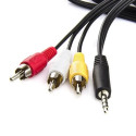 Кабель 3.5 jack-3RCA 3м (пакет)
