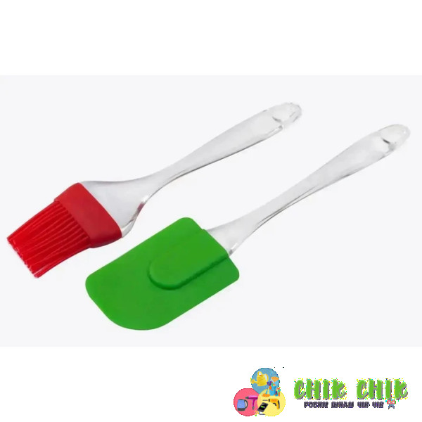 Силіконова щіточка для змащування універсальна з лопаткою Plastic brush set AND682