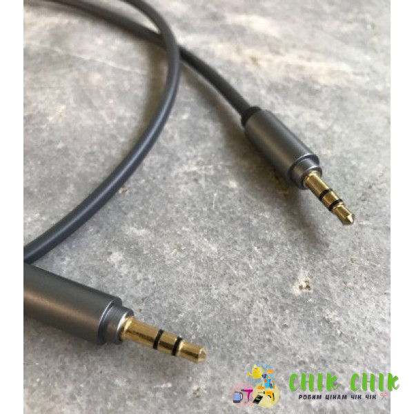 Кабель аудіо AUX 3.5 jack 1 м МЕТАЛЛ
