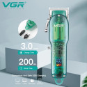 Акумуляторна бездротова машинка для стриження волосся VGR V-660 з LED-дисплеєм