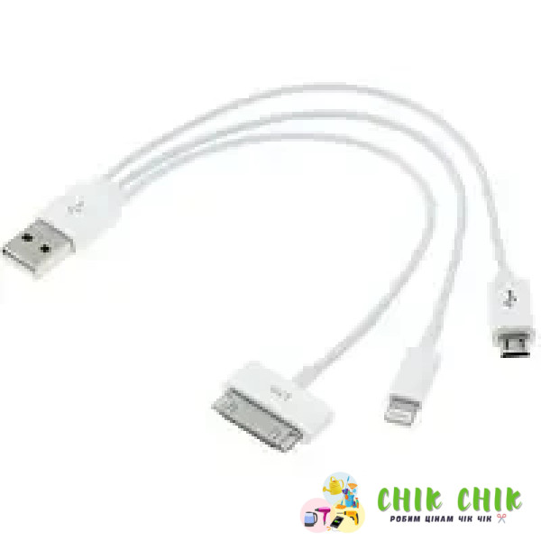 USB-кабель 3 в 1 20 см — Micro USB, iPad, iPhone 5/6