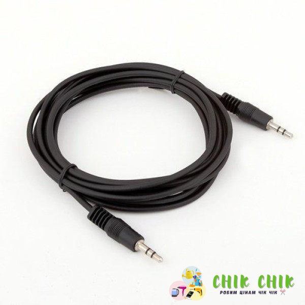 Кабель аудіо AUX 3.5 jack 1.5 м чорний (пакет)