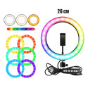 Кільцева селфі-лампа RGB LED 26 см