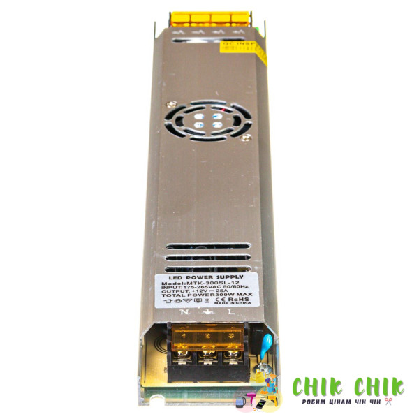 Адаптер 12V 25A METAL Long