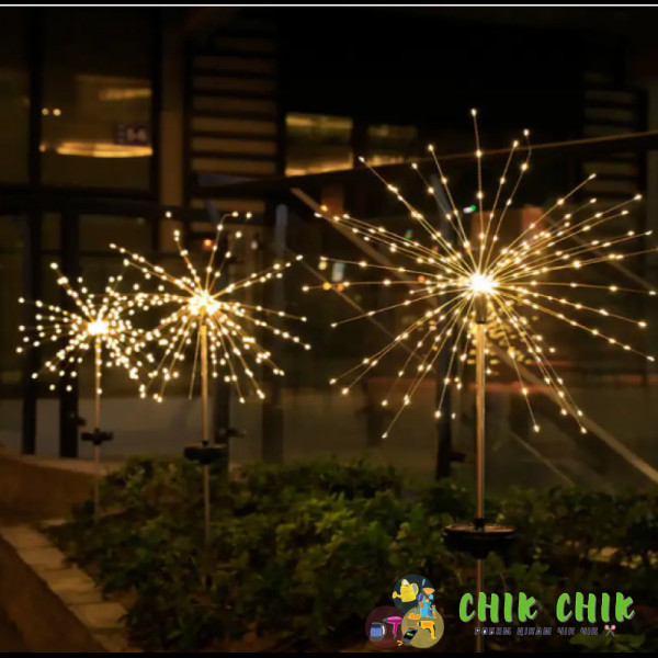 Вуличний садовий Феєрверк 150 газонний на сонячній батареї Fireworks floor AND HA-47