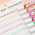 Набір із 6 спец маркерів Kawaii Flowers Line Shaped Highlighter Pens двосторонні