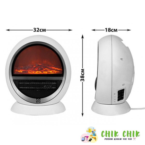 Керамічний тепловентилятор-камін на 1,5 кВт Flame Heater