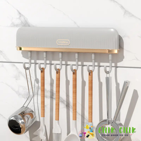 Настінний тримач кухонний із 6 гачками Plastic hook AND LY-562