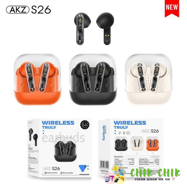 Гарнітура Double з кейсом Bluetooth TWS AKZ-S26