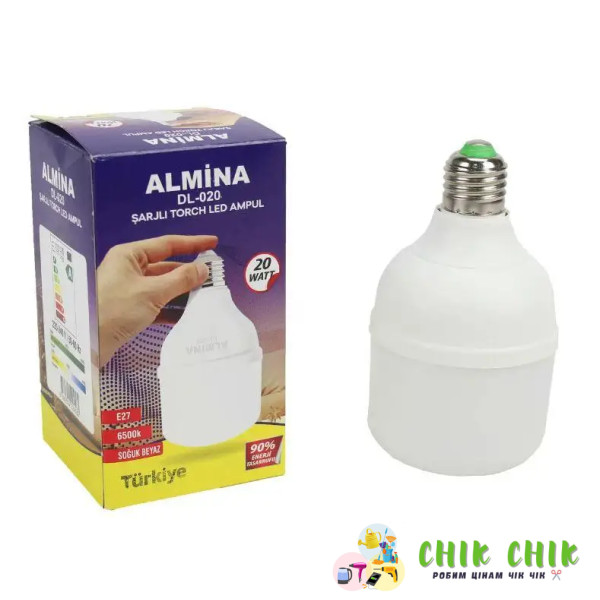 Аварійна акумуляторна лампочка Almina DL-020 20 Вт