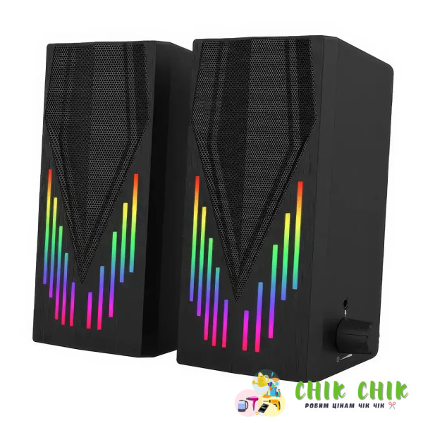 Музичні колонки для комп'ютера 2.0 JS-703 RGB