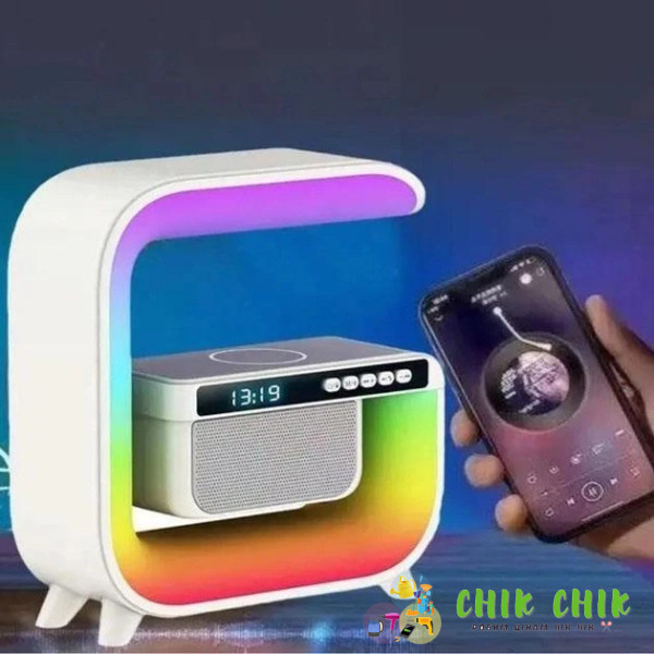 Нічник акумуляторний RGB G3 з бездротовою зарядкою і Bluetooth колонкою