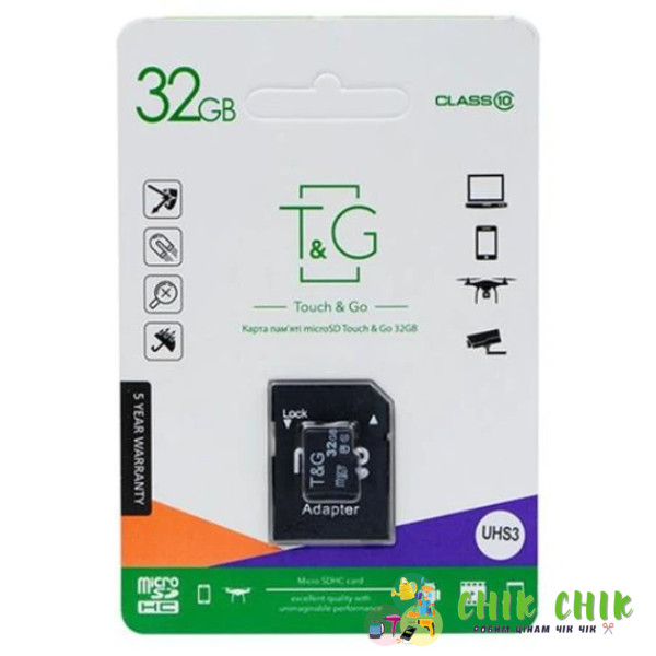 Карта пам'яті micro TG 32GB class 10 (з адаптером)
