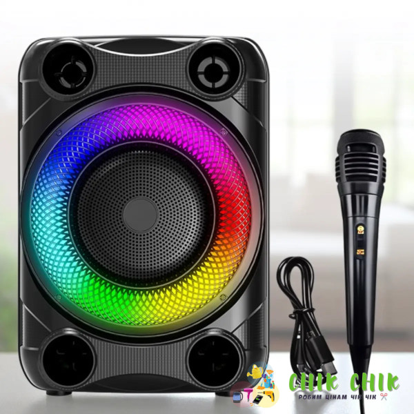 Портативна акустична система з мікрофоном і RGB-підсвіткою SPS 8148