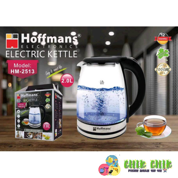 Електрочайник Hoffmans скло 2L 1800W HM-2513