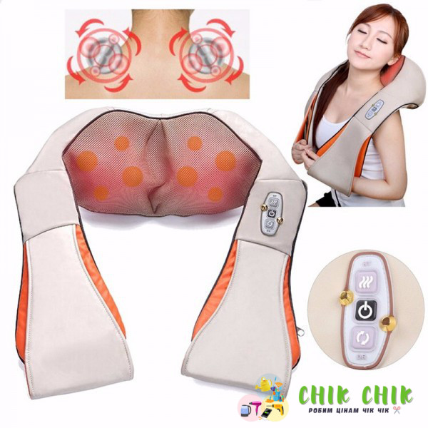 Масажер роликовий для всього тіла з підігрівом Shiatsu Massager of Neck Kneading
