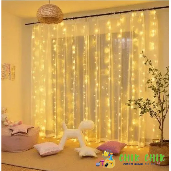 Xmas гірлянда 320 LED (Водоспад 3M*2M) теплий білий