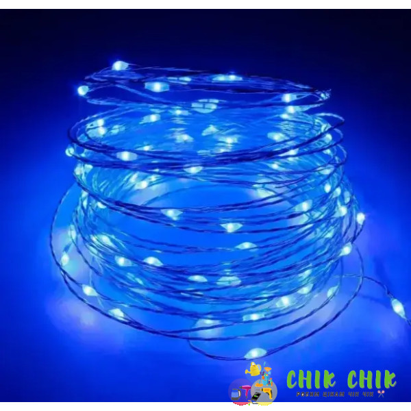 Xmas гірлянд 30 Led 3M на мідному дроті (Крапля роси) синя від батарейок + USB