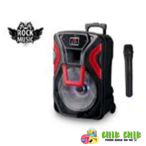 Акустична переносна колонка Rock Music 60 Вт 15 дюймів 69x44x36 см USB/SD/FM/BT/1MIC RC-1503