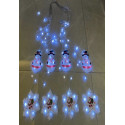 Xmas Гірлянда Штора Фігурки 3D сніговика та сніжинки 3m*70cm 95L Білий W