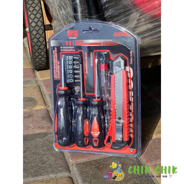 Набір викруток 11 в 1 Screwdriver + utility knife set AND448