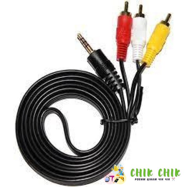 Кабель 3.5 jack-3RCA 3м (пакет)