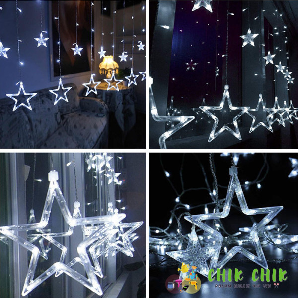Xmas гірлянда STAR CURTAIN 12 W Зірки білий 3M*80CM*50CM