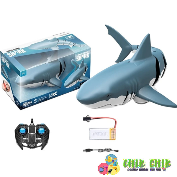 Акула на пульті керування DEEP SEA 2.4ghz RC 25 см Z102 (Чорний, Синій)