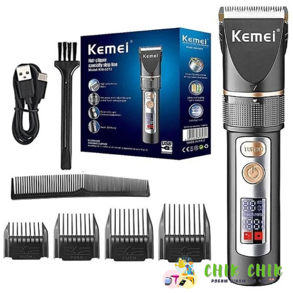 Акумуляторна машинка для стриження волосся Kemei KM-5073