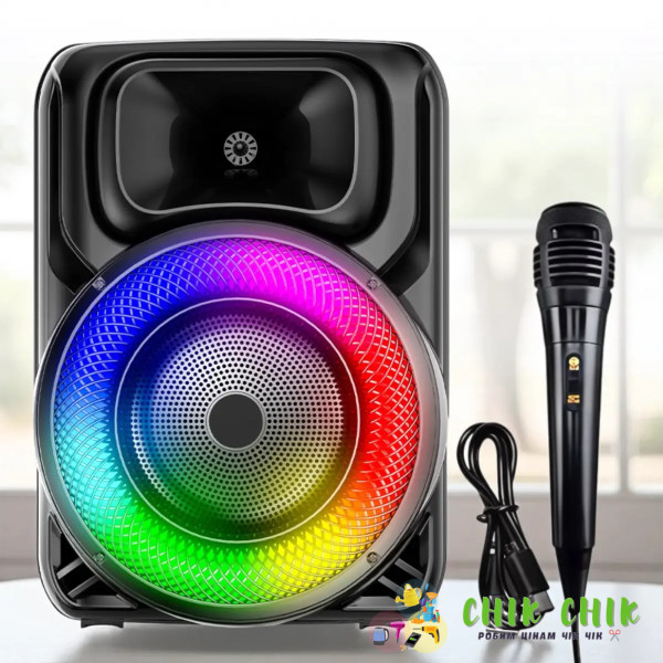 Портативна акустична система з мікрофоном і RGB-підсвіткою SPS 8147