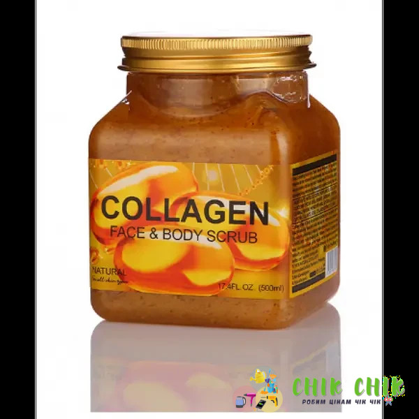 Натуральний скраб для обличчя та тіла Wokali Collagen Natural Scrub
